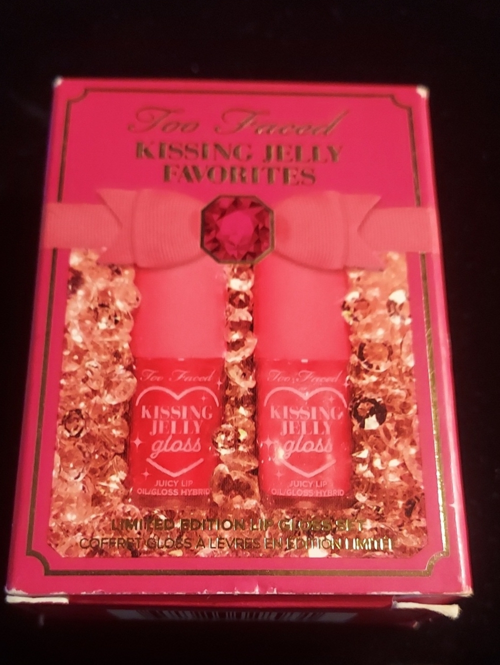 Too Faced Kissing Jelly Lip Gloss Duo - Bright Pink*Sour Watermelon*andBubblegum